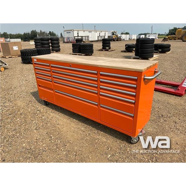 6 FT. 15 DRAWER WORK BENCH W WOOD TOP