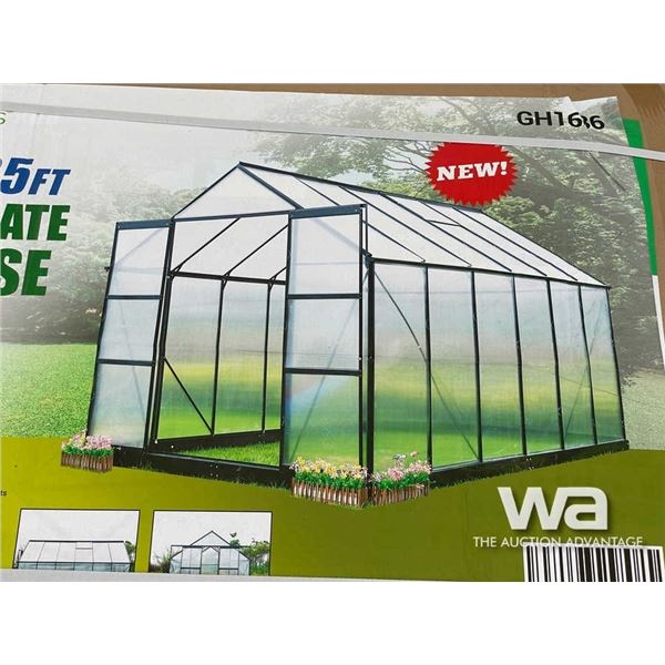 (UNUSED) 16.5 X 8.35 FT. POLYCARBONATE GREENHOUSE