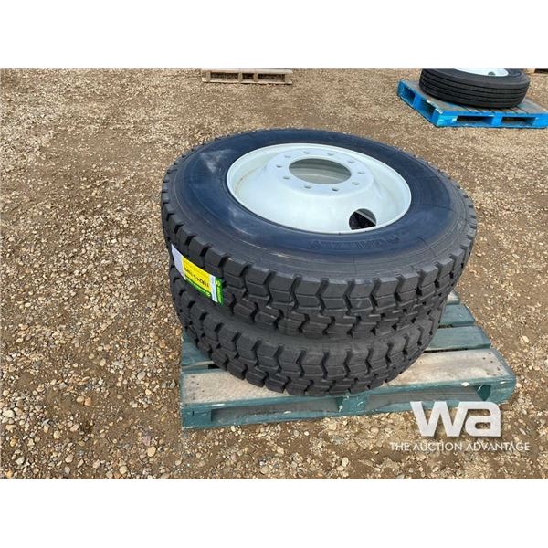 (UNUSED) (2) GRIZZLY 11R24.5 TRUCK DRIVE TIRES