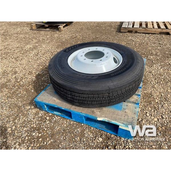 (1) GRIZZLY POWERSTEER 11R22.5 TRUCK STEERING TIRE
