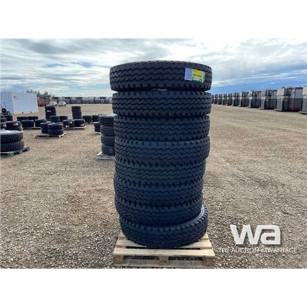 (UNUSED) (8) GRIZZLY 11R24.5 TRUCK STEERING TIRES
