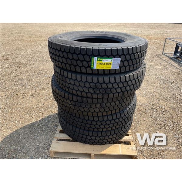 (UNUSED) (5) GRIZZLY 11R24.5 TRUCK DRIVE TIRES