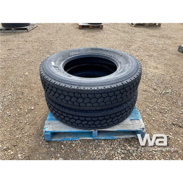 (2) GRIZZLY TD298 11R24.5 TRUCK DRIVE TIRES