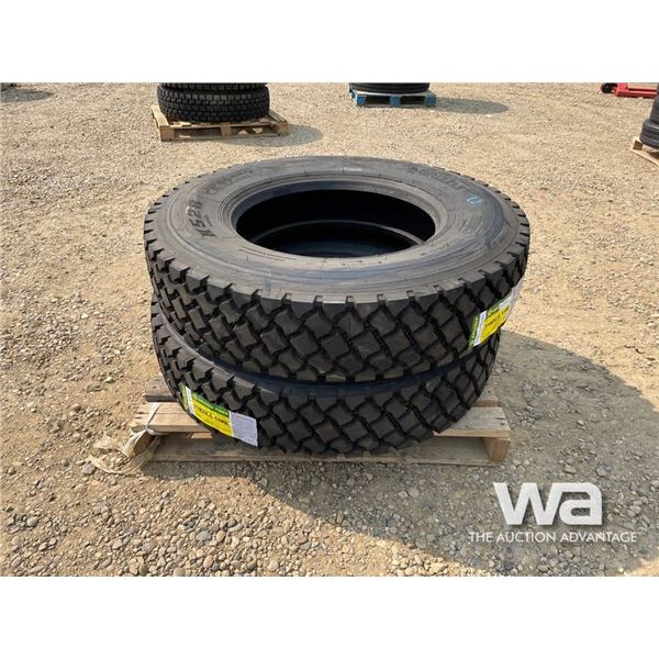 (UNUSED) (2) GRIZZLY 11R24.5 TRUCK DRIVE TIRES