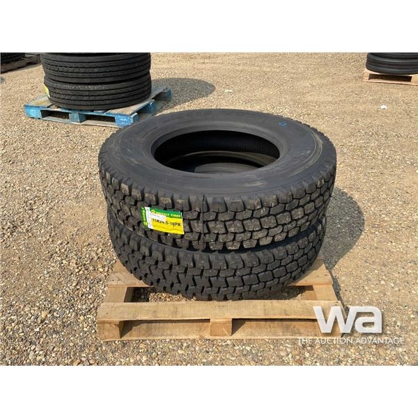 (UNUSED) (2) GRIZZLY 11R24.5 TRUCK DRIVE TIRES