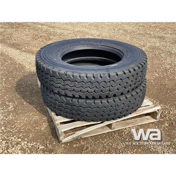 (2) GRIZZLY GT168 11R24.5 TRUCK STEERING TIRES