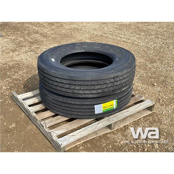 (2) GRIZZLY GT178+ 11R24.5 TRUCK STEERING TIRES