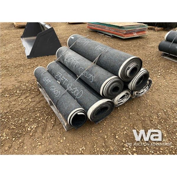 (7) ROLLS 4 FT. X 1/4" RUBBER MATTING