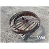 Image 1 : (2) ANTIQUE 46" STEEL DRILL WHEELS