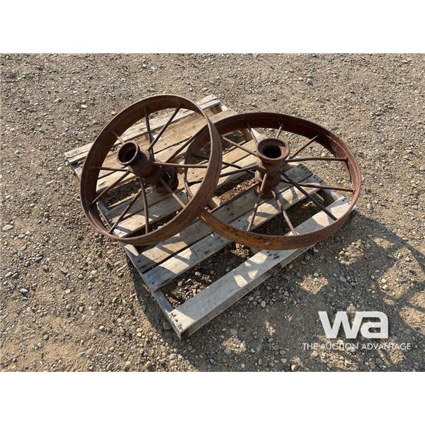 (2) ANTIQUE STEEL PLOW WHEELS
