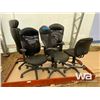 Image 1 : (5) WHEELED OFFICE CHAIRS, 48" X 80" BED FRAME