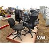Image 3 : (5) WHEELED OFFICE CHAIRS, 48" X 80" BED FRAME