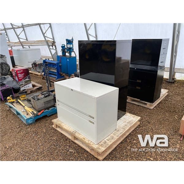 WHITE 2 DRAWER & BLACK 4 DRAWER FILE CABINETS