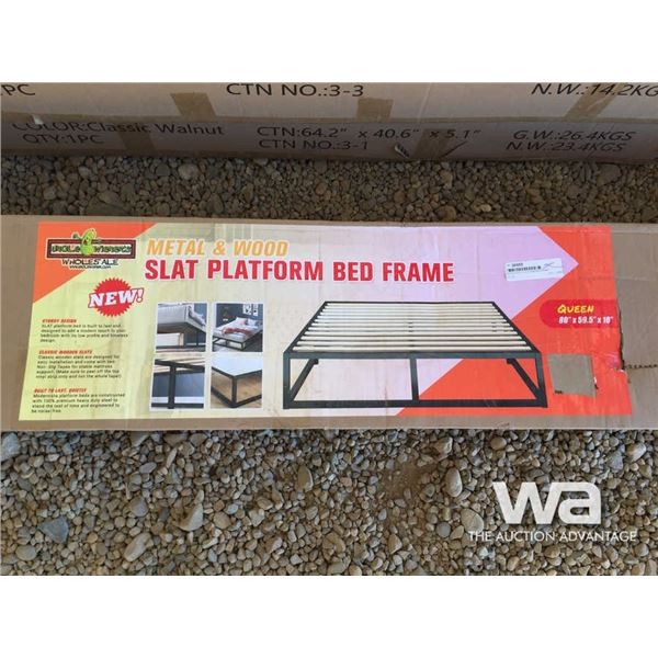 BLACK SLAT FLATFORM BED FRAME