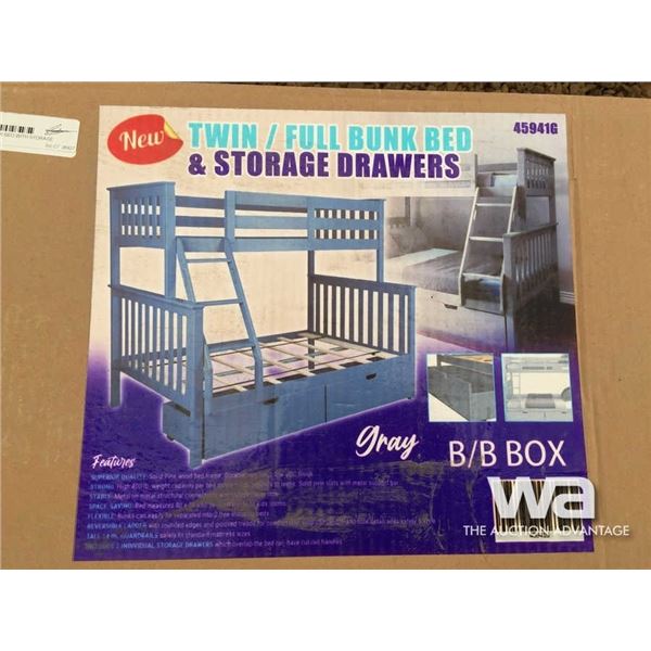 TWIN/FULL BUNK BED WITH STORAGE DRAWERS