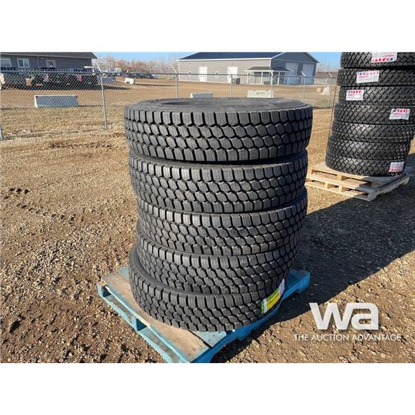 (5) GRIZZLY R705 11R24.5 TRUCK DRIVE TIRES