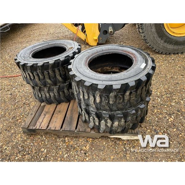 (4) TRACTION PLUS 12-16.5 SKID STEER TIRES