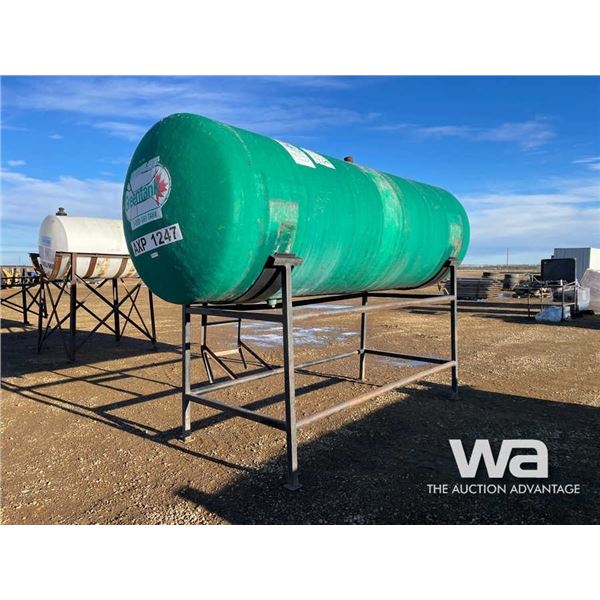 GREEN FIBREGLASS TANK WITH STAND