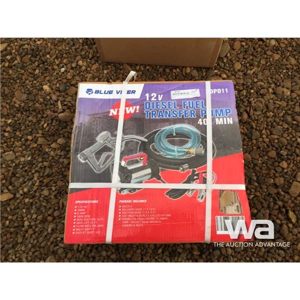 (UN-USED)12V 40L MIN DIESEL TRANSFER PUMP