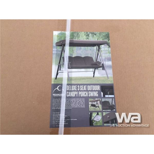 DELUXE 3 SEAT OUTDOOR CANOPY PORCH SWING