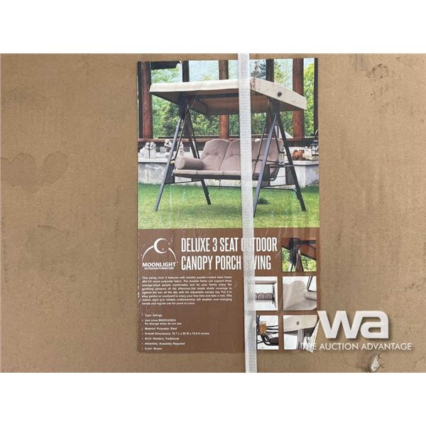 DELUXE 3 SEAT OUTDOOR CANOPY PORCH SWING