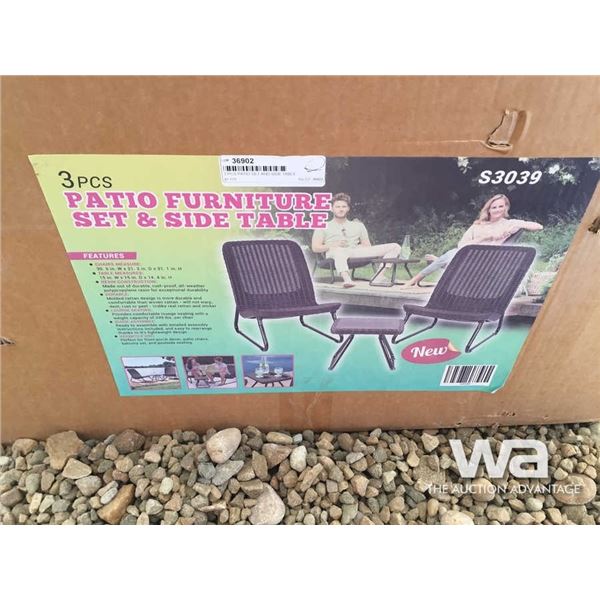 3 PCS PATIO SET AND SIDE TABLE