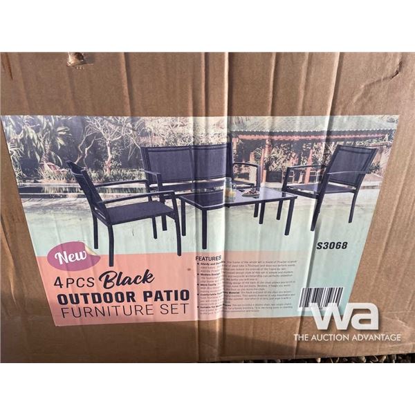4 PCS BLACK OUTDOOR PATIO FURNITURE SET