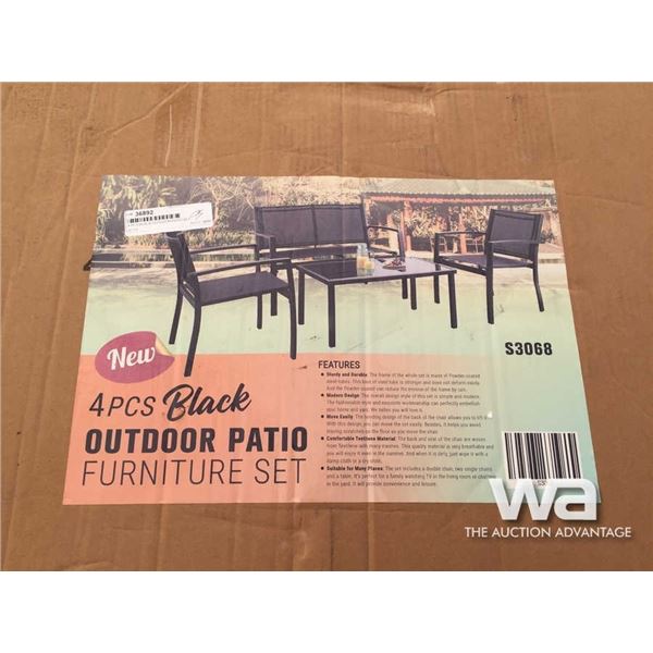 4 PCS BLACK OUTDOOR PATIO FURNITURE SET