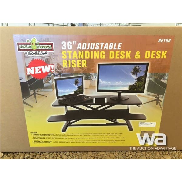 36" ADJUSTABLE STANDING DESK & DESK RISER