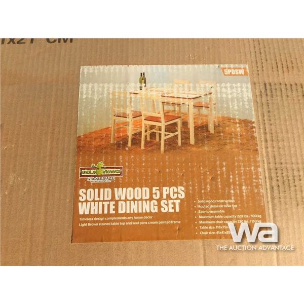 SOLID WOOD 5 PCS WHITE DINING SET