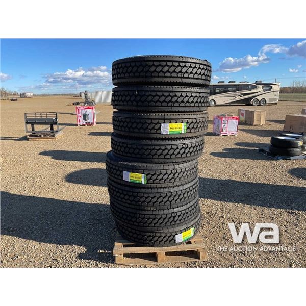 (UNUSED) (8) GRIZZLY 11R24.5 TRUCK DRIVE TIRES