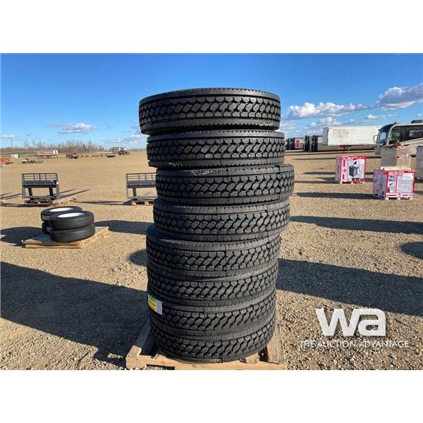 (UNUSED) (8) GRIZZLY 11R24.5 TRUCK DRIVE TIRES