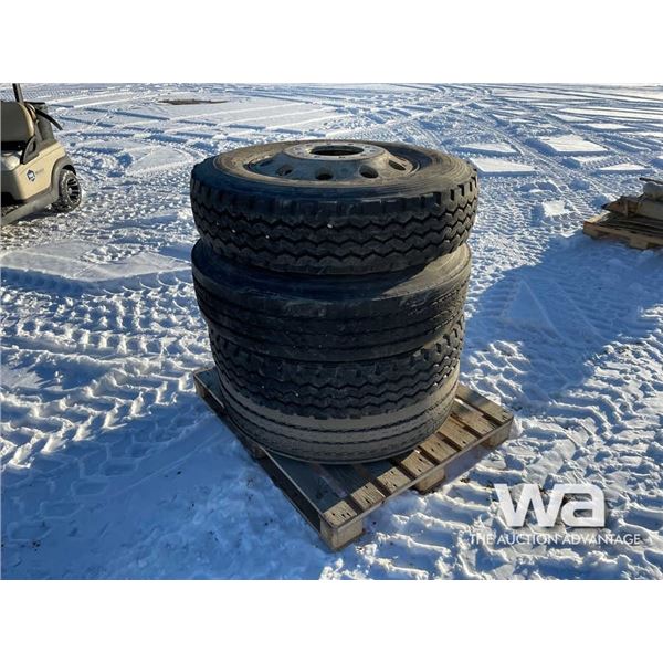 (4) AURORA 11R24.5 TIRES & RIMS