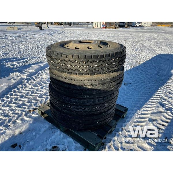 (4) AURORA 11R24.5 TIRES & RIMS