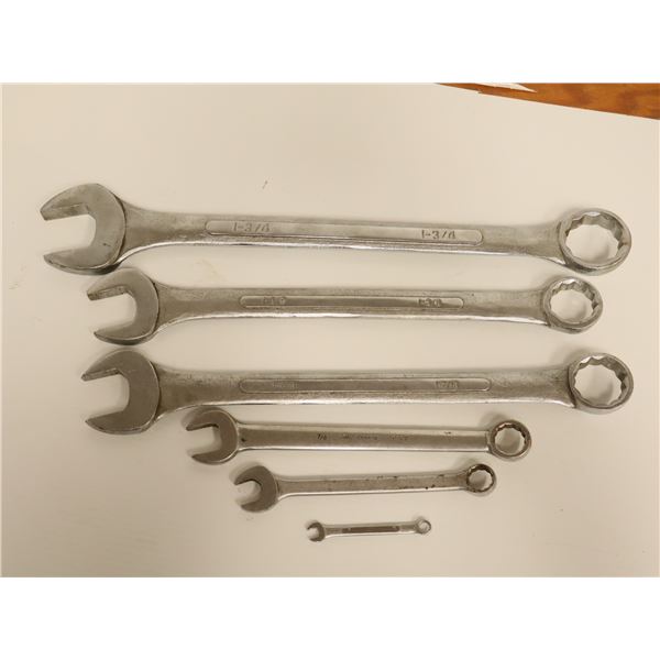 LOT DE 6 CLÉS 1/4" À 1-3/4"