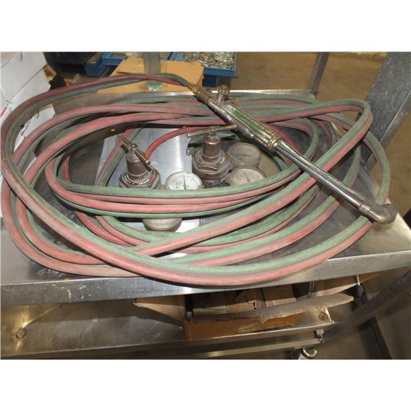 Oxy Acetylene Hose w/ Torch & Gauges