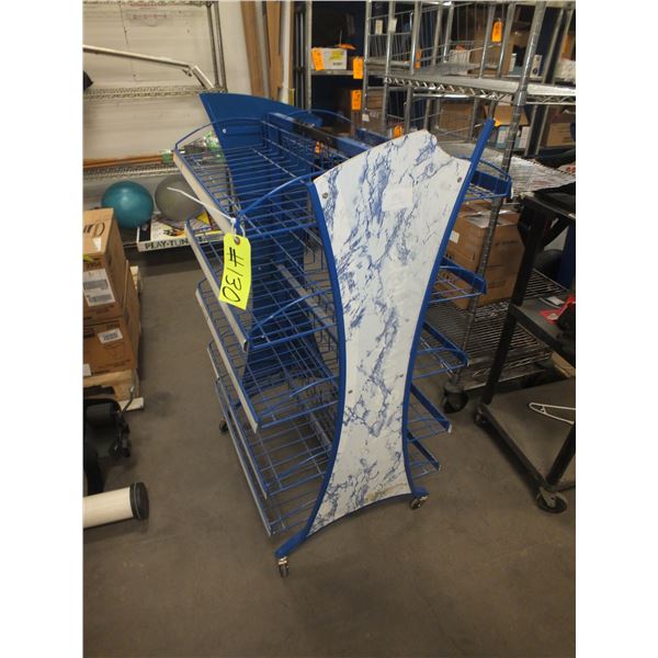 Dbl Sided Candy Display Cart On Wheels