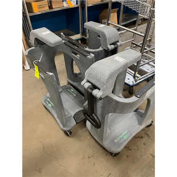 3 Plastic Bio Hazard Carts On Wheels