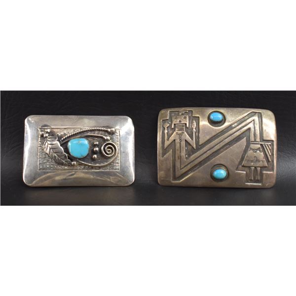TWO NAVAJO BELT BUCKLES