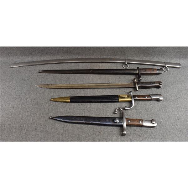 ASSORTED BAYONETS AND SCABBARD