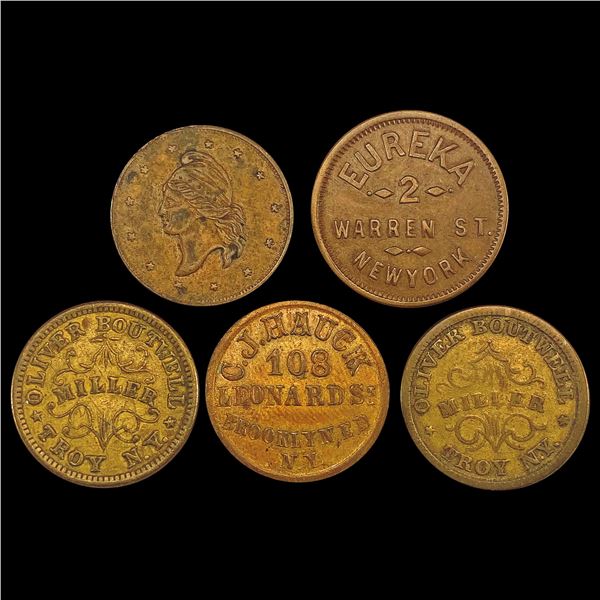 1859-1863 [5] NY Copper Coins HIGH GRADE