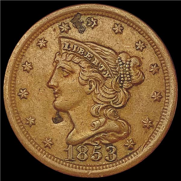 1853 Braided Hair Half Cent HIGH GRADE