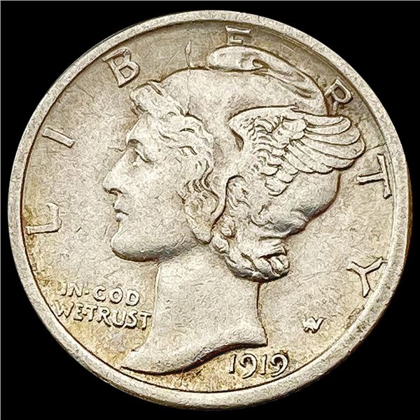1919-D Mercury Dime NEARLY UNCIRCULATED