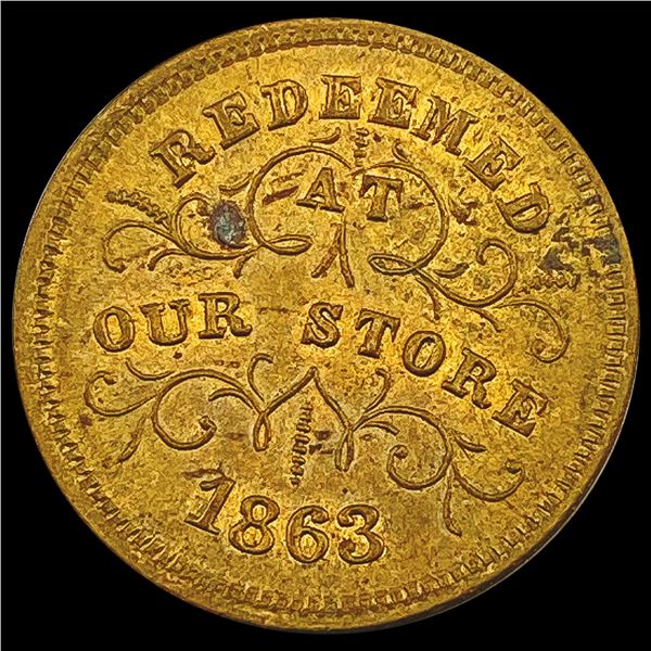 1863 Robinson & Balloon Coin UNCIRCULATED