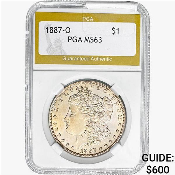 1887-O Morgan Silver Dollar PGA MS63
