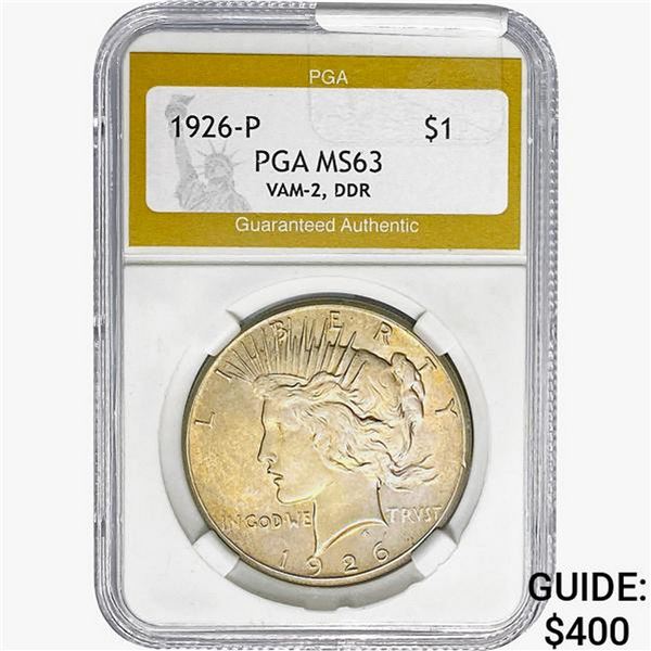 1926-P Silver Peace Dollar PGA MS63 VAM-2, DDR