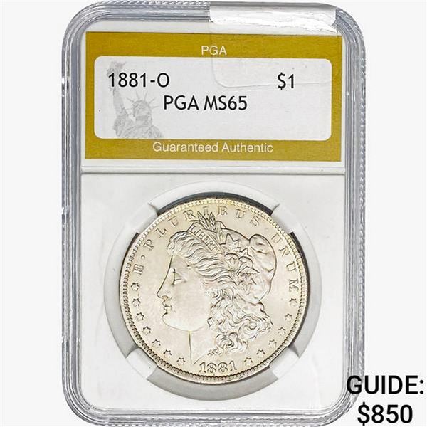 1881-O Morgan Silver Dollar PGA MS65