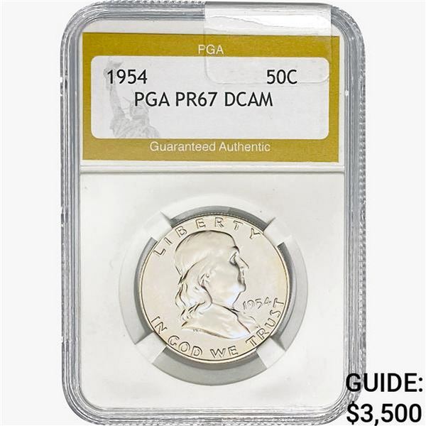 1954 Franklin Half Dollar PGA PR67 DCAM, Proof