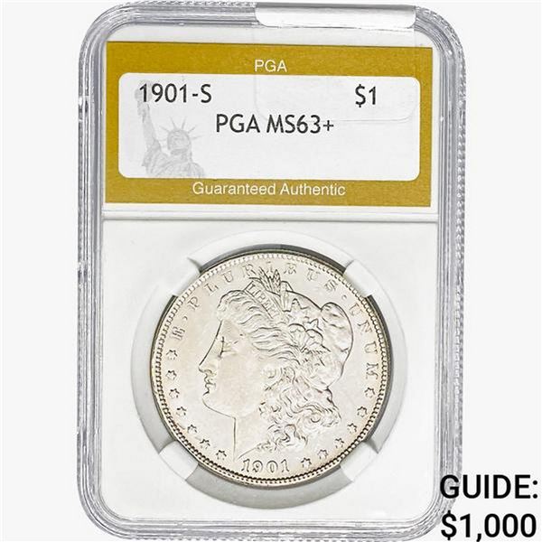 1901-S Morgan Silver Dollar PGA MS63+