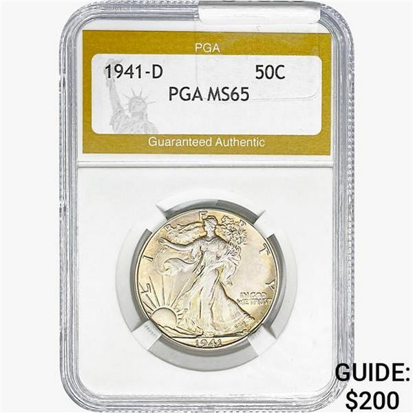1941-D Walking Liberty Half Dollar PGA MS65